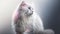 American Curl Cat Medium Shot White Pink Blue Magical Fantasy Bokeh â€” ÐšÐ¾Ð¿Ð¸Ñ. Generative AI